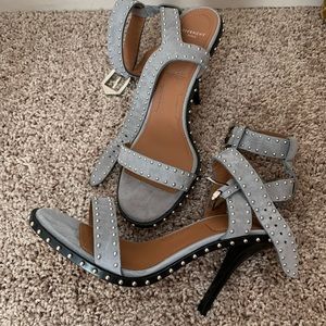 Givenchy gray suede studded heels